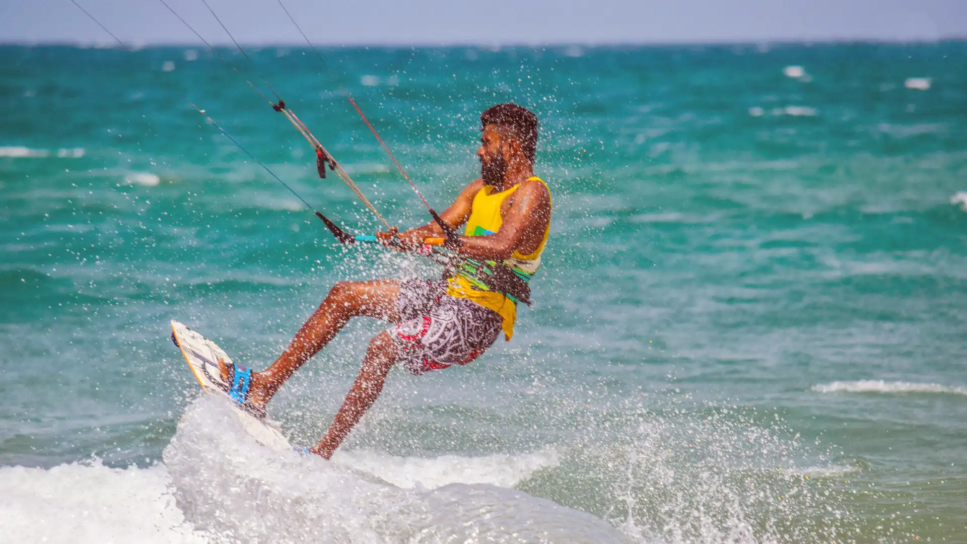 Kitesurfing on the lagoon